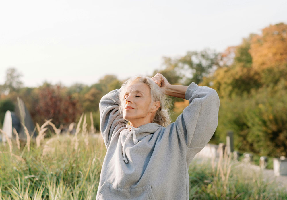 Woman stretching